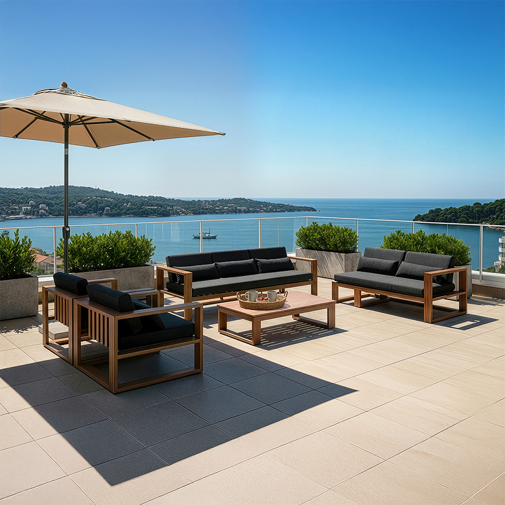Santorini 3+2+1+1 Outdoor Aluminium Lounge Set with Coffee Table