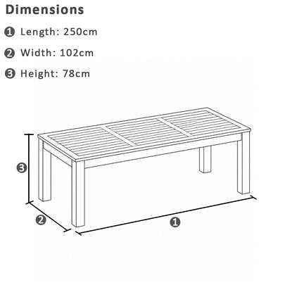 Balmoral 2.5 Outdoor Teak Top Aluminium Table with 8 Watego Malawi Style Chairs
