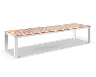 Balmoral 3.55m Teak Top Aluminium Table with 12 Kansas Dining Chairs