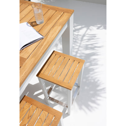 Balmoral 4 Seater Teak Top and Aluminium Patio Bar Setting