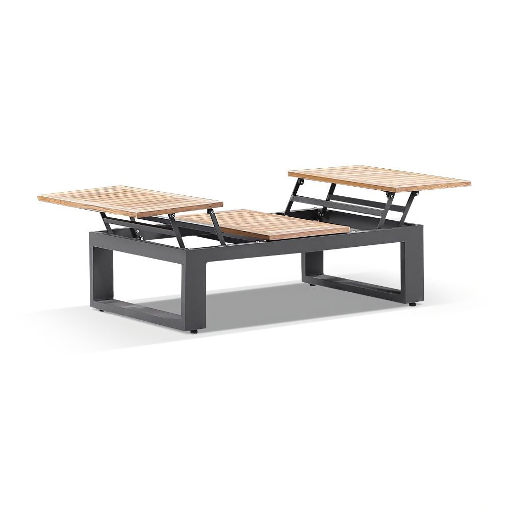 Balmoral Outdoor Teak Top Aluminium Coffee Table with Fold Out Sides