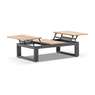 Balmoral Outdoor Teak Top Aluminium Coffee Table with Fold Out Sides