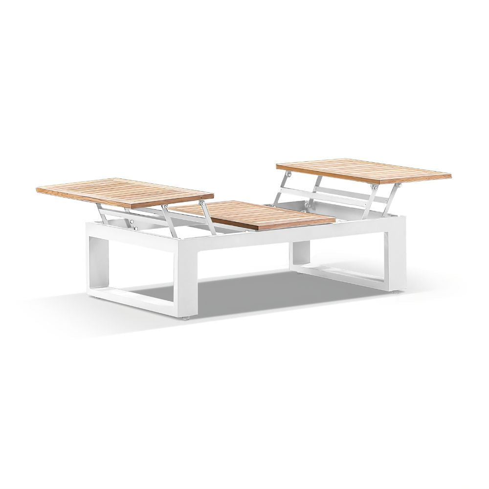 Balmoral Outdoor Teak Top Aluminium Coffee Table with Fold Out Sides