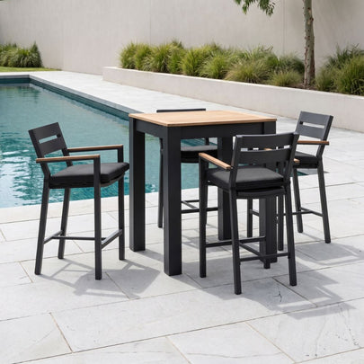 Balmoral 4 Seater Square Bar Table with 4 Capri Bar Stools