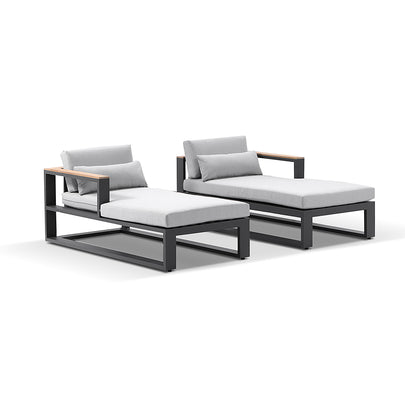 Balmoral Outdoor Aluminium and Teak Timber Daybed Lounge
