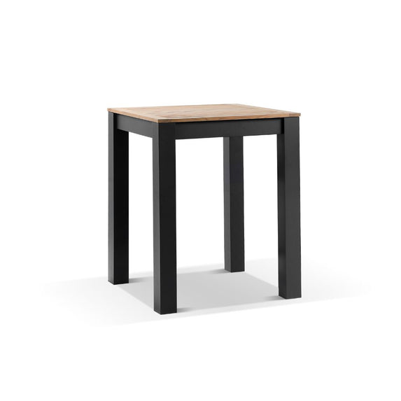 Balmoral Outdoor Square Teak Top Aluminium Bar Table