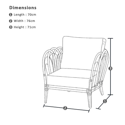 Bangalow 2+1+1 Outdoor Lounge Setting with Coffee Table