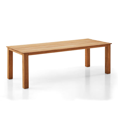 Barbados Outdoor Teak 2.4m Rectangle Dining Table With 8 Coastal Wicker Chairs
