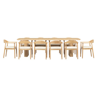 Bateau Bay 2.8m Rectangle Indoor Timber Table with 10x Esperance Dining Chairs