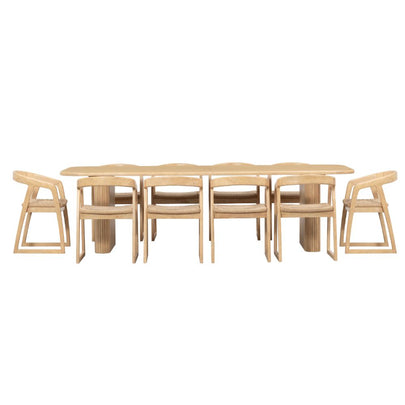 Bateau Bay 2.8m Rectangle Indoor Timber Table with 10x Kingscliff Dining Chairs