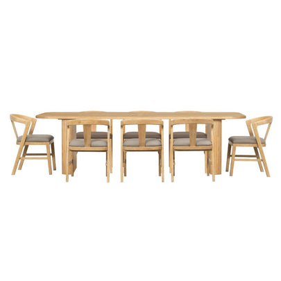 Bateau Bay 8 Seater Rectangle Indoor Timber Dining Table And Chairs Setting
