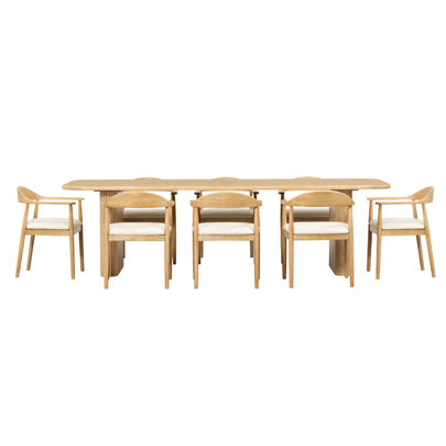 Bateau Bay 2.8m Rectangle Indoor Timber Table with 8x Esperance Dining Chairs