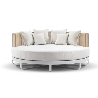 Cannes Large 2m Outdoor Round Aluminium and Rope Daybed