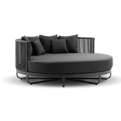 Cannes Large 2m Outdoor Round Aluminium and Rope Daybed