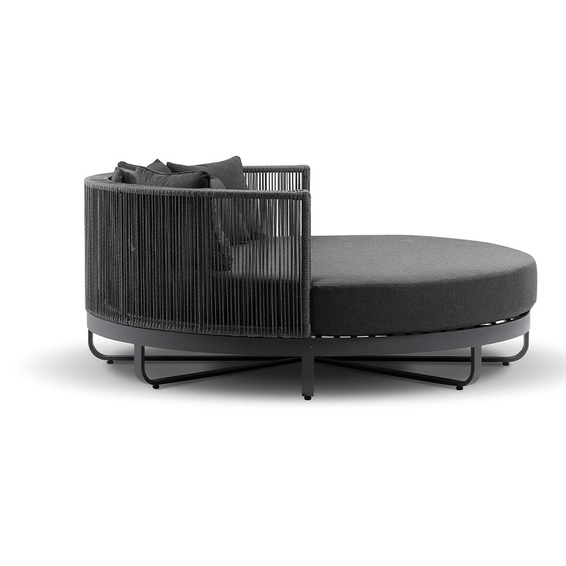 Cannes Large 2m Outdoor Round Aluminium and Rope Daybed - Bay Gallery ...