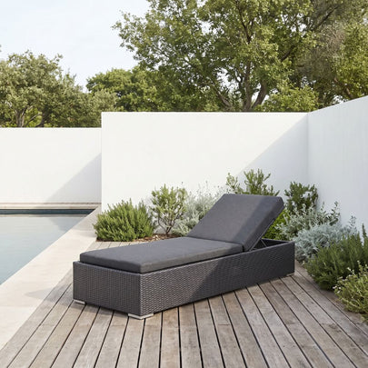 Breeze Outdoor Wicker Adjustable Single Sun Lounge