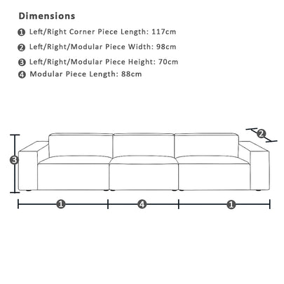 Brighton Indoor 3 Seater Fabric Sofa Lounge