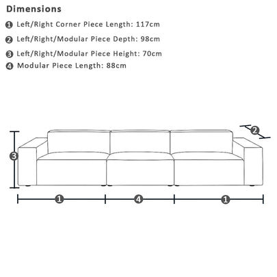 Brighton Indoor 3 Seater Fabric Sofa Lounge