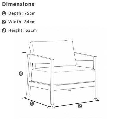 Bronte 2+1+1 Outdoor Aluminium Lounge Setting with Coffee Table