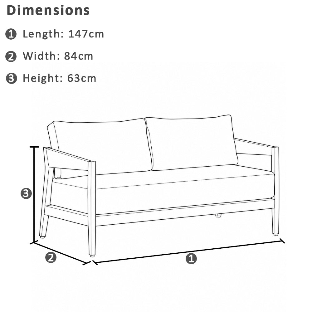 Bronte 3+2+1 Outdoor Aluminium with Sunbrella Lounge Setting with Coffee Table