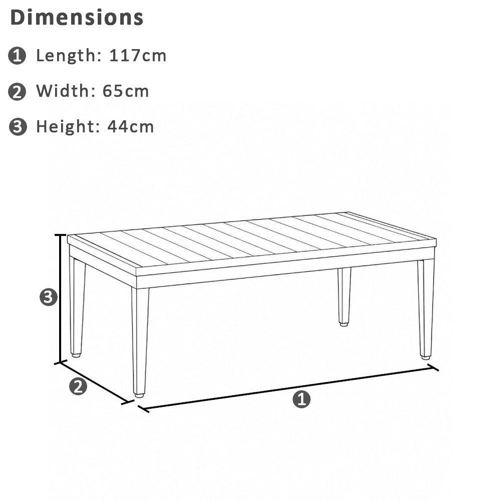 Bronte 2+1+1 Outdoor Aluminium Lounge Setting with Coffee Table