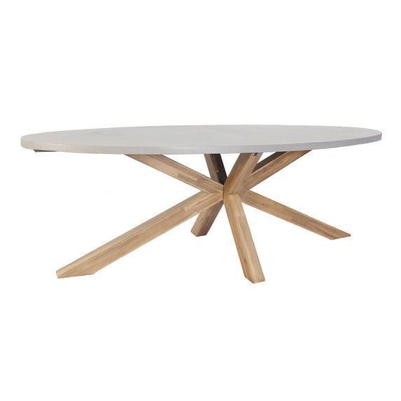Tamarama Oval Indoor Outdoor Concrete Look Dining Table