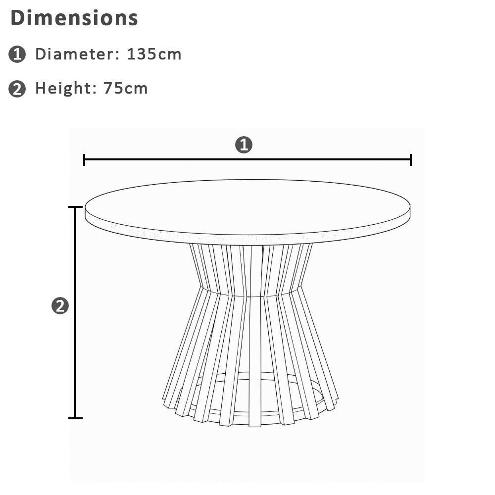 Burleigh Round Concrete Look Dining Table