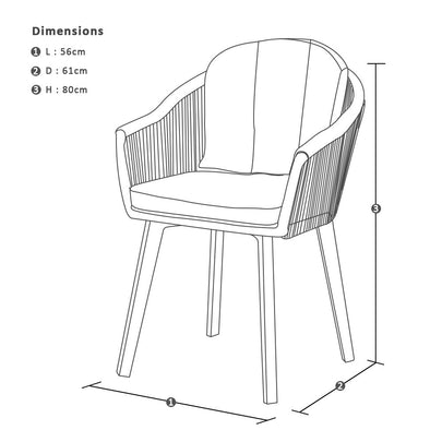 Alpine Outdoor Rope and Aluminium Dining Chair in Frost White