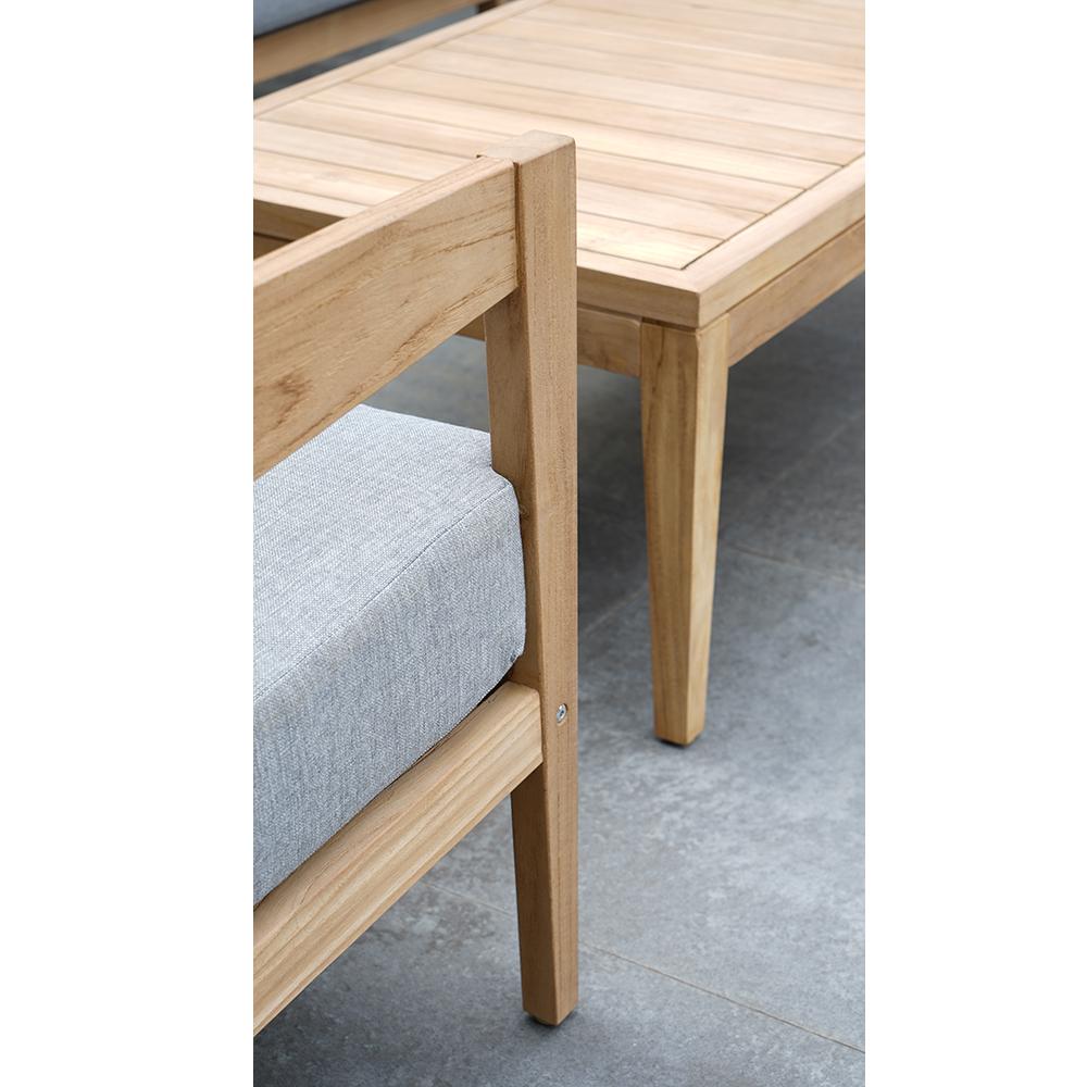 Caledonia 2+1+1 Outdoor Teak Timber Lounge Setting with Coffee Table