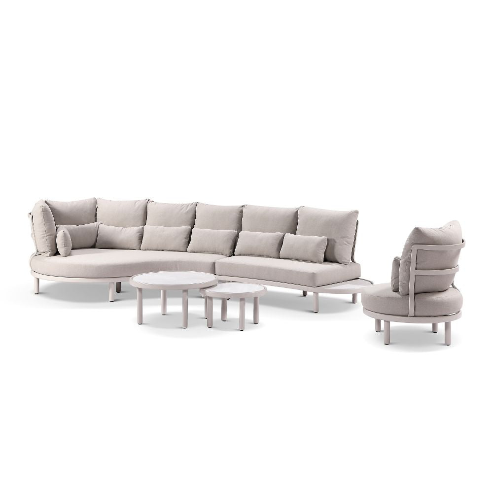 Canggu Outdoor Curved Lounge Setting with Coffee Table Set
