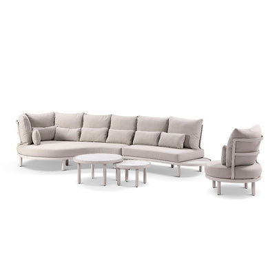 Canggu Outdoor Curved Lounge Setting with Coffee Table Set
