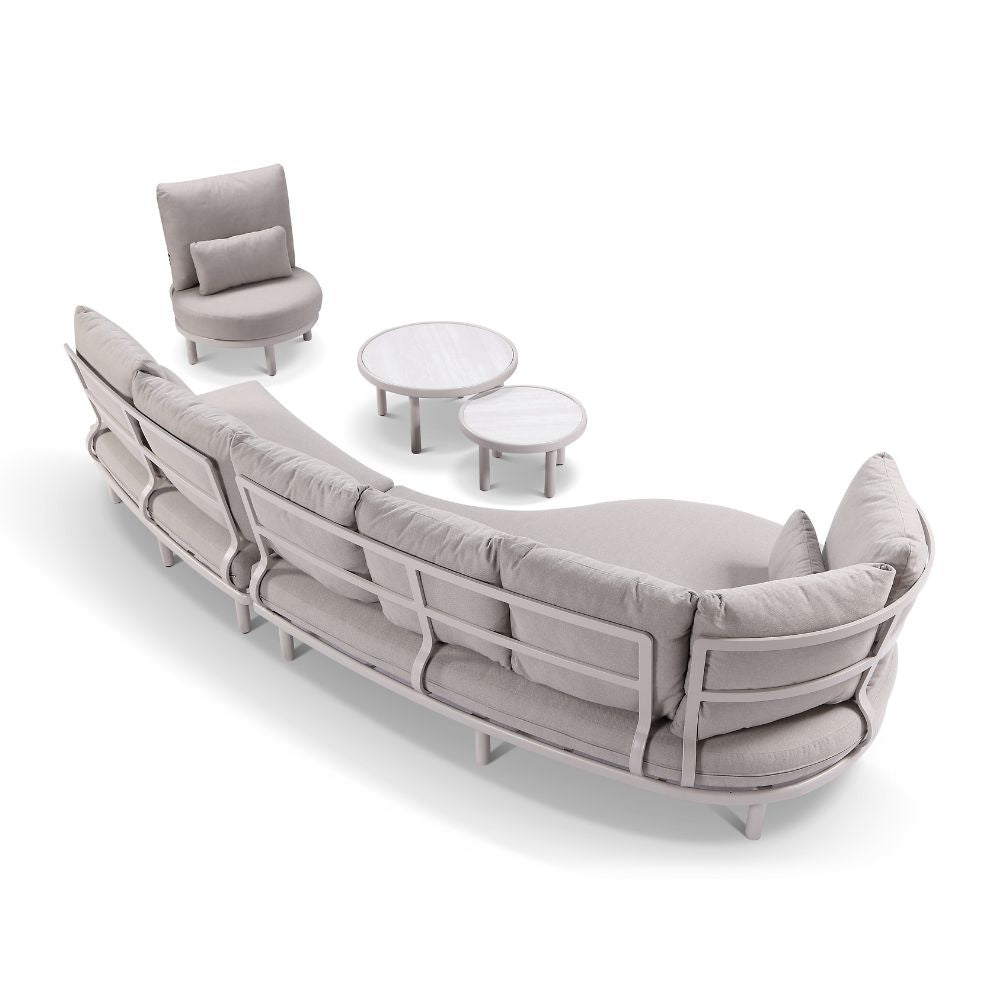 Canggu Outdoor Curved Lounge Setting with Coffee Table Set