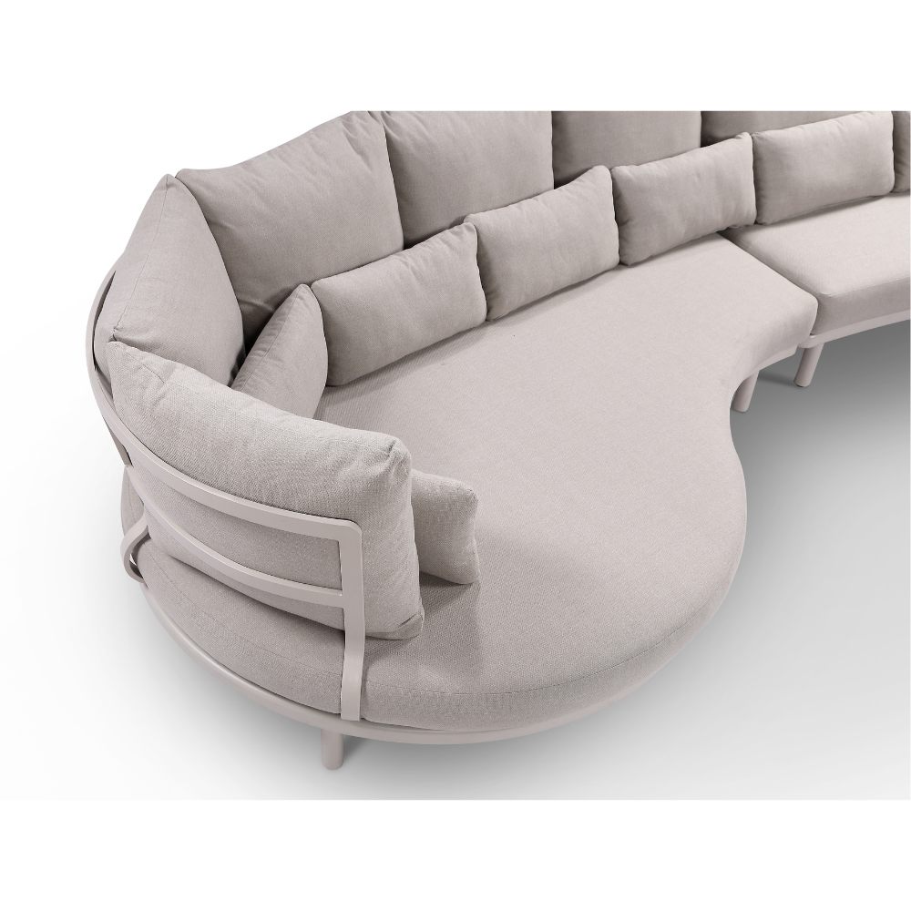 Canggu Outdoor Curved Lounge Setting with Coffee Table Set