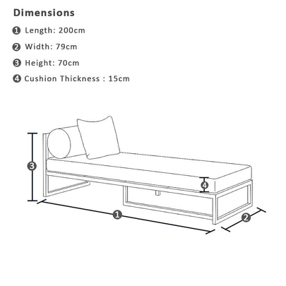 Capella Outdoor Aluminium Single Sun Lounge