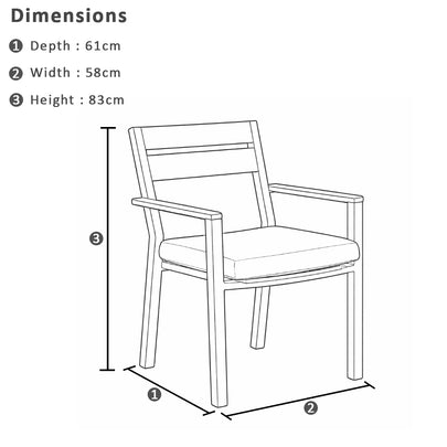 Capri Outdoor Aluminium Patio Balcony Set with Side Table