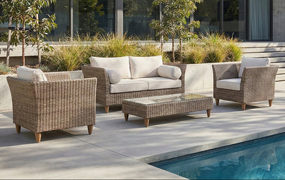 Carolina 2+1+1 Outdoor Wicker Alfresco Lounge Setting with Coffee Table