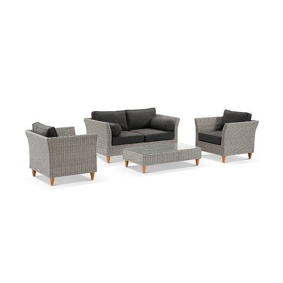 Carolina 2+1+1 Outdoor Wicker Alfresco Lounge Setting with Coffee Table