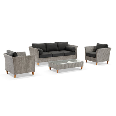 Carolina 3+1+1 Seater Outdoor Wicker Lounge Set with Coffee Table
