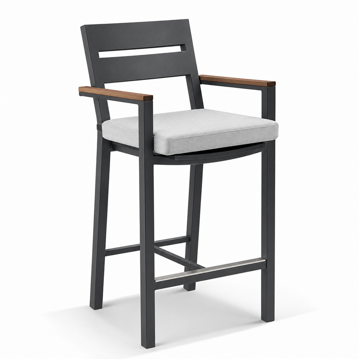 Capri Outdoor Aluminium and Teak Timber Bar Stool