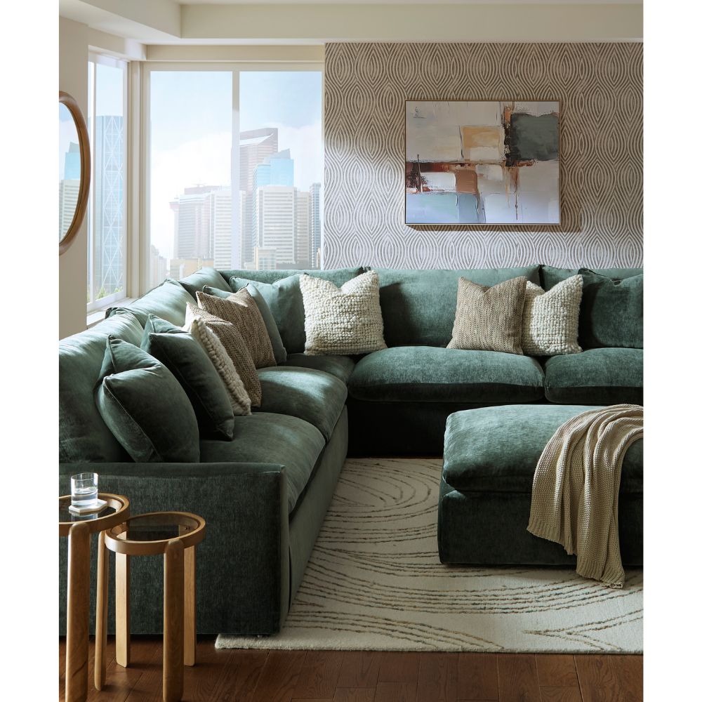 Charlotte Indoor Fabric Corner Sofa Lounge with Ottoman