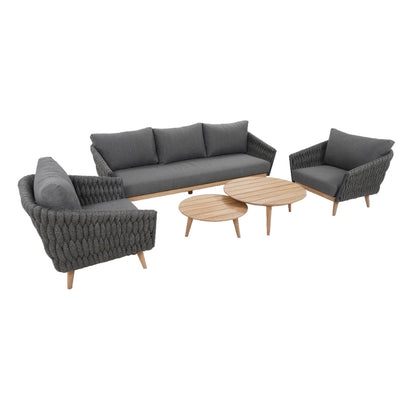 Palm Beach 3+1+1 Outdoor Rope Lounge with Coffee Table Set