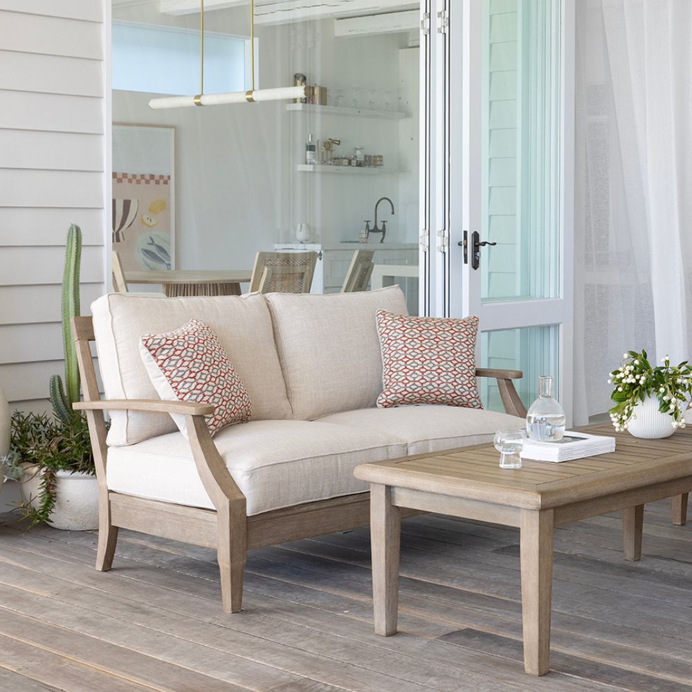 Dakota Outdoor Timber 2 Seater Lounge Sofa