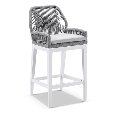 Hugo Ceramic 1.5m Aluminium Bar Table with 4 x Hugo Rope Stools