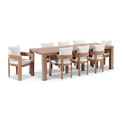 Entertainer 2.45m Outdoor Aluminium Dining Table With 8 Marlo Chairs