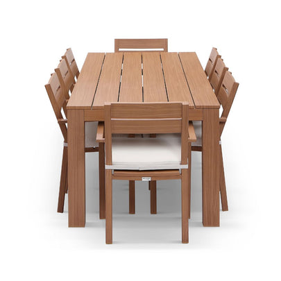 Entertainer 2.45m Outdoor Aluminium Dining Table with 8 Santorini Chairs