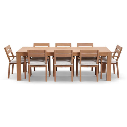 Entertainer 2.45m Outdoor Aluminium Dining Table with 8 Santorini Chairs