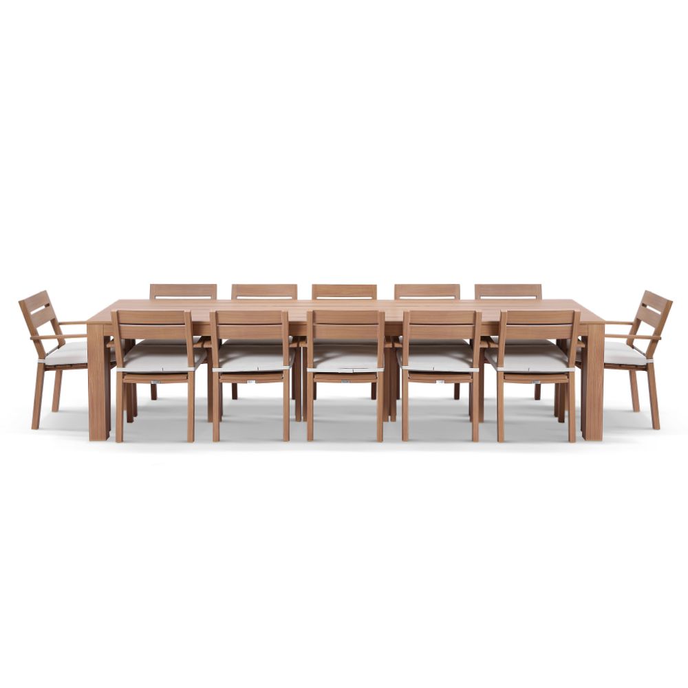 Entertainer 3.2m Outdoor Aluminium Dining Table with 12 Santorini Chairs