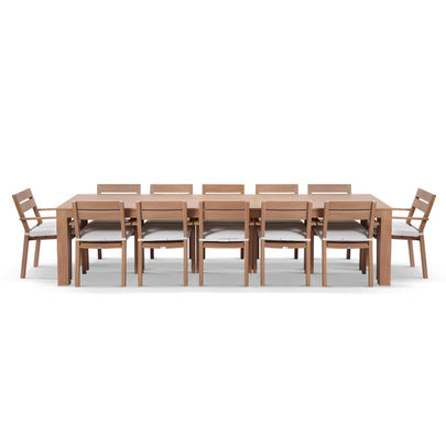 Entertainer 3.2m Outdoor Aluminium Dining Table with 12 Santorini Chairs