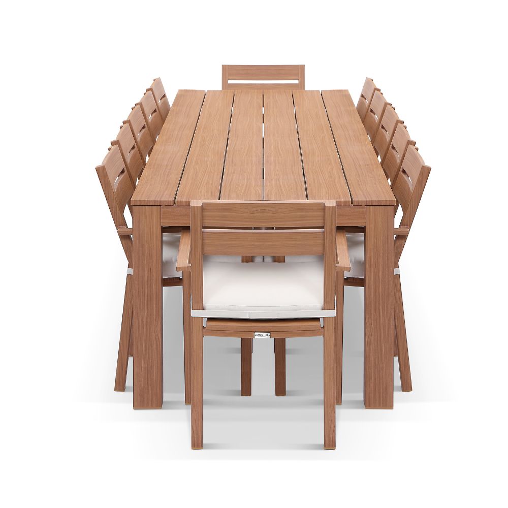 Entertainer 3.2m Outdoor Aluminium Dining Table with 12 Santorini Chairs