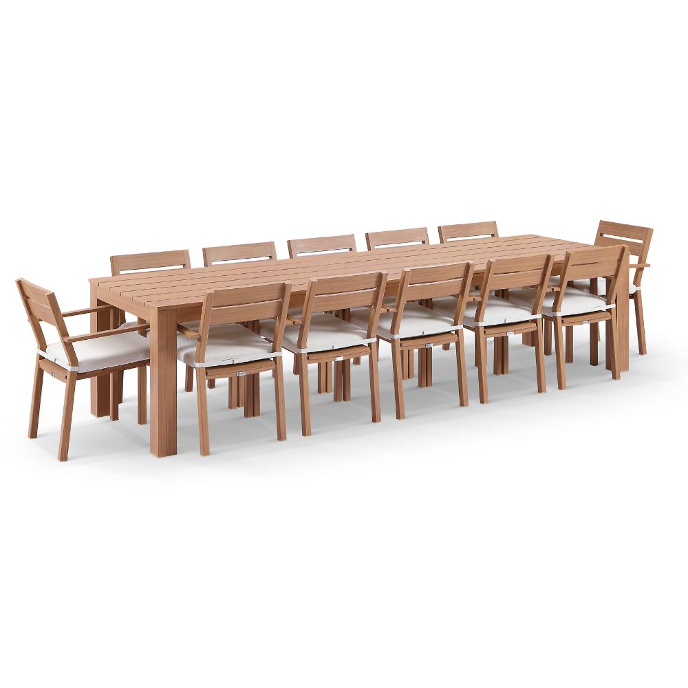 Entertainer 3.2m Outdoor Aluminium Dining Table with 12 Santorini Chairs